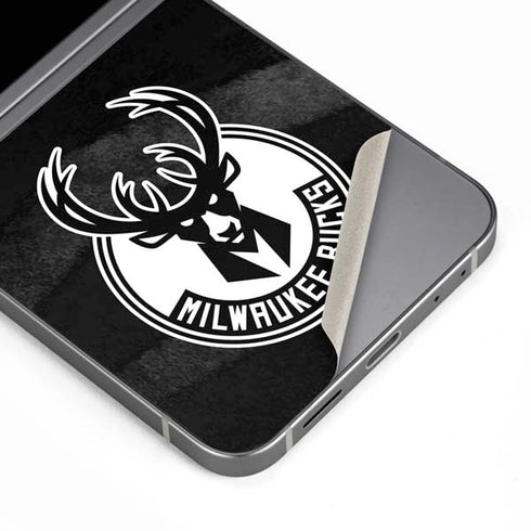 NBA Milwaukee Bucks Animal Print Black Galaxy Z Flip6 Skin